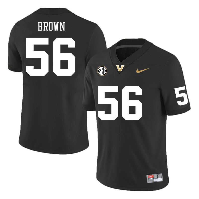 Vanderbilt Commodores #56 Alex Brown College Football Jerseys Sale Stitched-Black